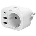 hama 223342 4 way multi adapter for socket 1 usb c pd 2 usb a 1 earthed contact 20w extra photo 3