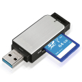 hama 123900 usb 30 card reader sd microsd silver extra photo 1