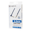 logilink ca11300 audio cable 2x 35mm male one side 90 angeled gold plated 3m dark blue extra photo 1