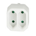 logilink lps218 power socket adapter with 2 euro sockets white extra photo 1