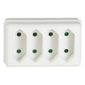 logilink lps220 power socket adapter with 4 euro sockets white extra photo 1