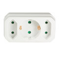 logilink lps221 power socket adapter with 2 euro schuko socket white extra photo 1