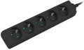 lanberg 5 sockets french quality grade copper cable power strip 3m black extra photo 1