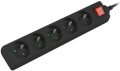 lanberg 5 sockets french with circuit breaker quality grade copper cable power strip 3m black extra photo 1