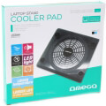 omega laptop cooler pad snowbal 14cm fan usb ports black extra photo 1