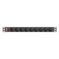 lanberg 19 1u 16a 9 sockets power distribution unit pdu 3m black extra photo 1