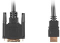 lanberg single link with gold plated connectors hdmim dvi dm18 1 cable 05m black extra photo 1
