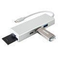 hama 135759 usb 31 type c hub 1 3 aluminium 2 x usb a usb c card reader extra photo 1