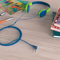 hama 177013 kids on ear stereo headphones blue green extra photo 5