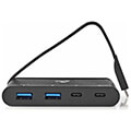 nedis tcarf230bk computer hub usb type c 2x usb c 2x usb 30 5g power delivery 100w black extra photo 1