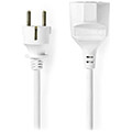 nedis pexc110fwt extension cable m f plug with earth contact 100m 3680w white extra photo 1