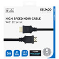 deltaco hdmi 1050 r kalodio hdmi arseniko se hdmi arseniko 4k 30hz me ethernet 102gbps 5m mayro extra photo 2