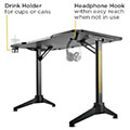 gaming desk brateck gmd03 2 black extra photo 2