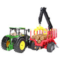 bruder john deere 7r 350 m backpack green red incl 4 tree trunks extra photo 2