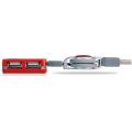 sweex 4 port usb hub rosy red extra photo 1