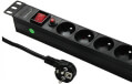 qoltec 53995 overvoltage power strip for rack 19 with cb 1u 16a pdu 6xfrench 2m extra photo 1