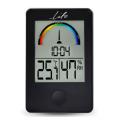 life wes 100 digital indoor thermometer and hygrometer with clock black extra photo 1