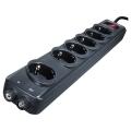 hama 121945 protection power strip 6 way black extra photo 1