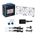 fans lian li uni sl140 argb 2 fan pack white controller included extra photo 5