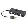 gembird uhb u2p4 05 usb 20 4 port hub with switches black extra photo 1