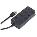 gembird uhb u2p4p 01 usb 20 4 port hub with switches black extra photo 1