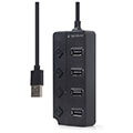 gembird uhb u2p4p 01 usb 20 4 port hub with switches black extra photo 2