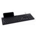 gembird kb um 108 multimedia keyboard with phone stand black us layout extra photo 2