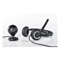 hama 139998 web cam and headphones with microphone hama hs p150 black extra photo 1