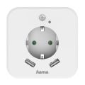 hama 133752 night light with socket and usb 24 a 2 outputs brightness sensor extra photo 1