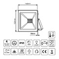 maclean energy mce530 led slim 30w floodlight 2400lm neutral white 4000k ip65 premium extra photo 3