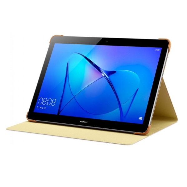 Huawei MediaPad T3 10.0 Schutzhülle – Braun, Mit Stützfunktion (Flip Case, Passgenau)