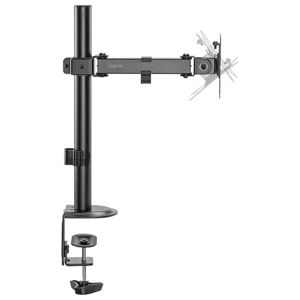 Supporto Per 3 Monitor Logilink - Bracci Regolabili, VESA 75/100, Montaggio A Morsetto, Per Schermi Da 17 A 27 Pollici