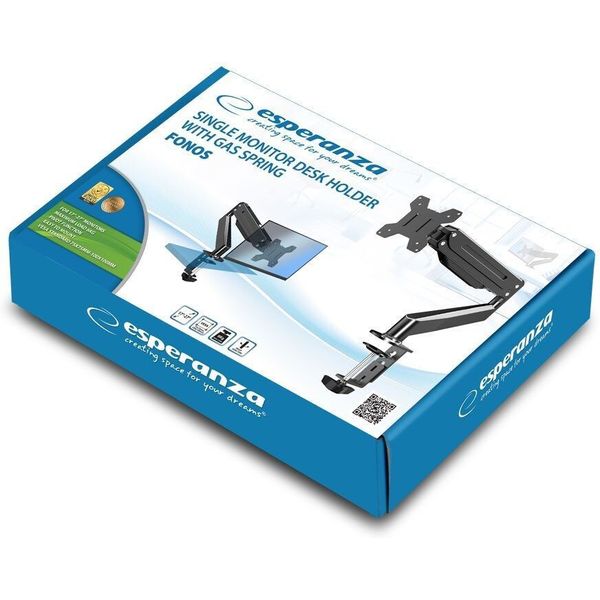 ESPERANZA ERW019 DESK HOLDER WITH GAS SPRING FOR COMPUTER MONITOR 17-27 FONOS
