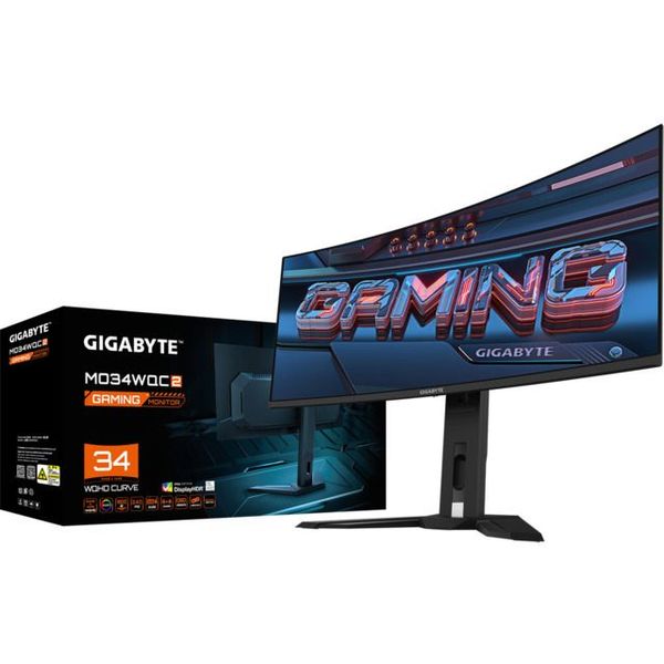 ΟΘΟΝΗ GIGABYTE MO34WQC2 34 OLED WQHD CURVED GAMING MONITOR 3440 X 1440 240HZ FREESYNC BLACK