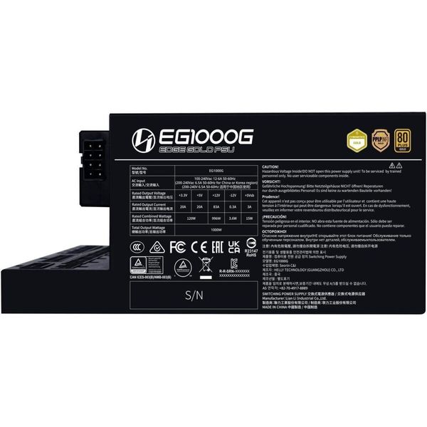PSU LIAN LI EDGE 1000W BLACK 80+ GOLD (WITH USB HUB), FULLY MODULAR ATX