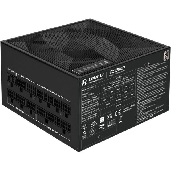 LIAN LI SX 1000P BLACK - PLATINUM 1000W - ATX 3.1 - 12V-2X6 - JAPANESE CAPACITOR - 10 YEARS WARRANT