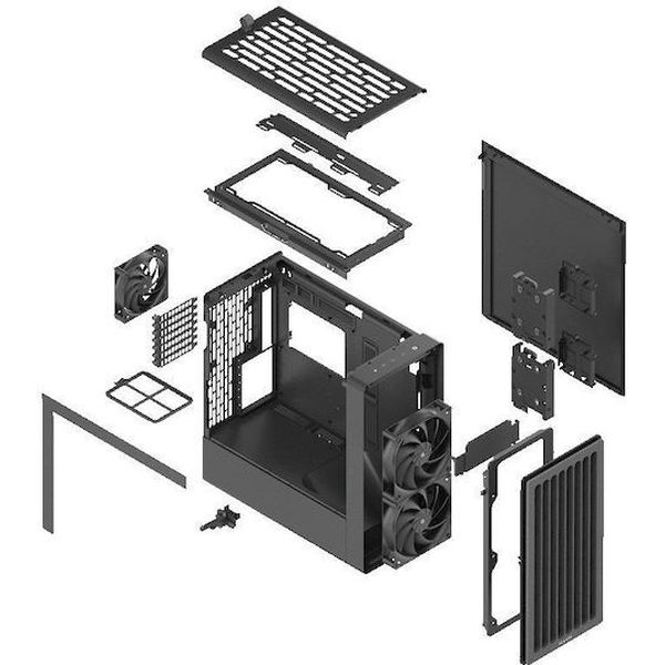CASE HAVN BF 360 FLOW BLACK WITH 180MM FANS - PREMIUM ATX MID-TOWER
