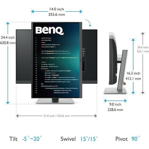 ΟΘΟΝΗ BENQ RD240Q IPS 24.1'' QUAD HD SPEAKERS BLACK