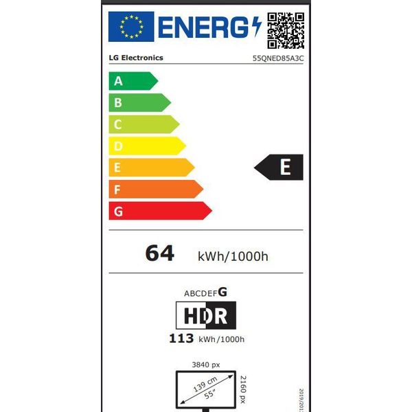 TV LG LED 55QNED85A3C 55'' 4K QNED HDR