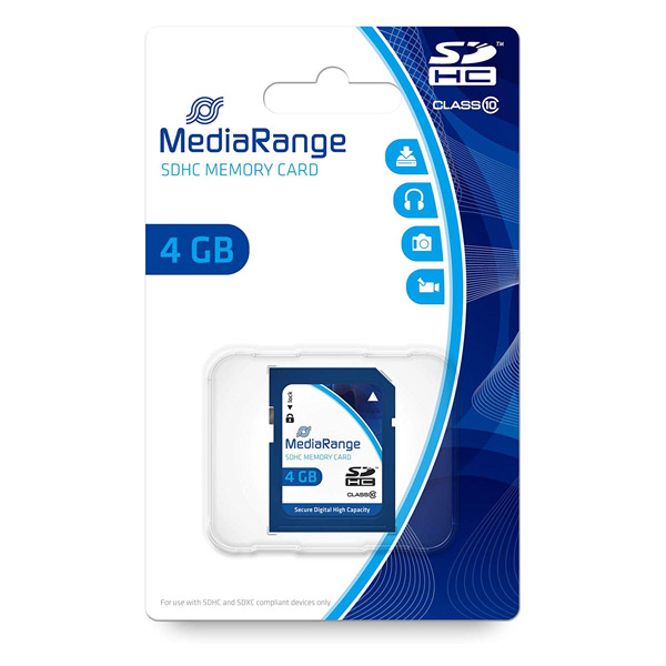 MediaRange MR961 Scheda Di Memoria SDHC 4GB Classe 10 Con Adattatore SD