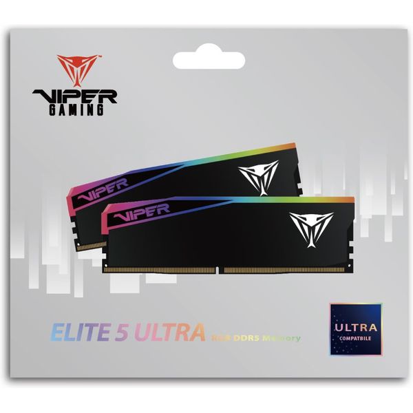 RAM PATRIOT VIPER RGB ELITE 5 ULTRA 32GB (2X16GB) DDR5 6400MT/S CL32 INTEL/AMD DUAL VEUR532G6432K