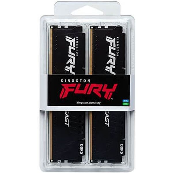 RAM KINGSTON FURY BEAST BLACK 64GB (2X32GB) DDR5 5600MT/S CL36 INTEL/AMD DUAL KIT KF556C36BBE2K2-64