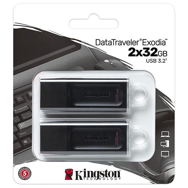 Kingston Dtx/32gb-2p Datatraveler Exodia 32gb USB 3.2 Flash Drive 2 ...