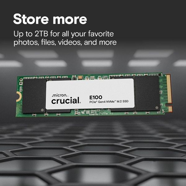 SSD CRUCIAL E100 2TB PCIE GEN4 X4 NVME M.2 2280 CT2000E100SSD8