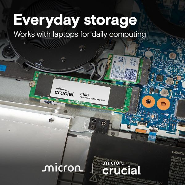 SSD CRUCIAL E100 2TB PCIE GEN4 X4 NVME M.2 2280 CT2000E100SSD8