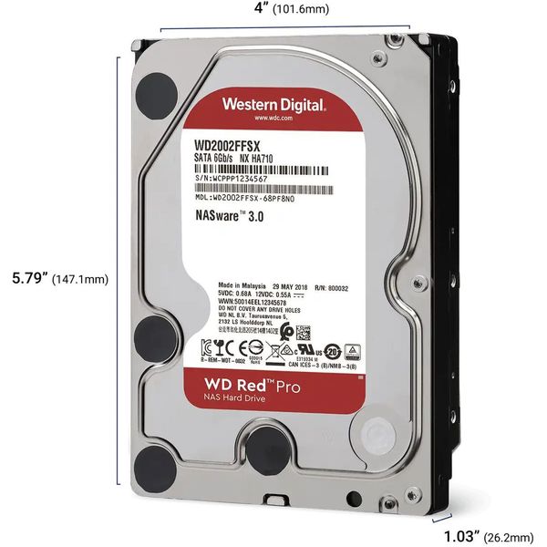 HDD WESTERN DIGITAL WD8006FFBX RED PRO NAS 8TB 3.5'' SATA3