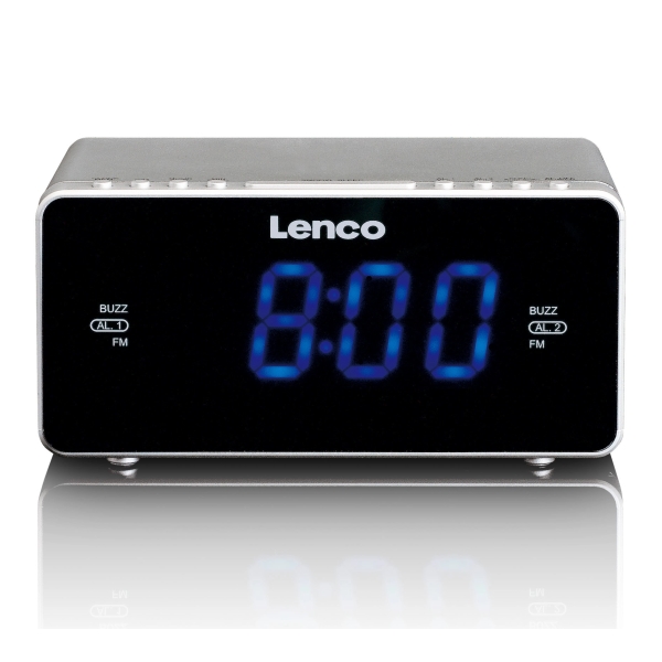 Lenco Cr520 Stereo Clock Radio With 1.2'' Blue Display AND USB Charger