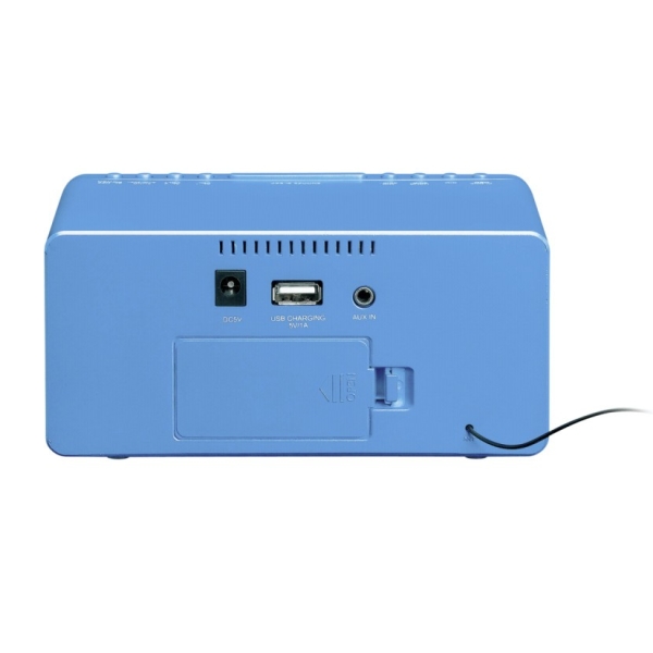 Blau Lenco CR-520 Stereo clock radio USB 1,2 inch Blue LEDs