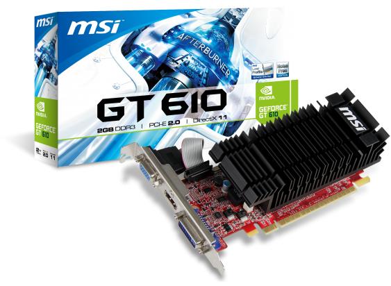 VGA MSI Nvidia Geforce Gt610 N610-2gd3h/lp 2GB Ddr3 Pci-e Retail