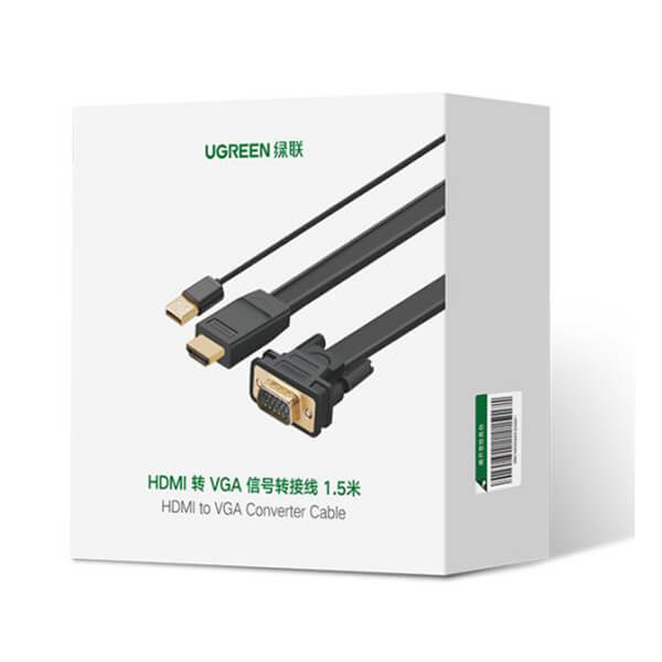 Hdmi TO VGA Converter/cable W/O Audio Ugreen Mm101 1.5m 30449